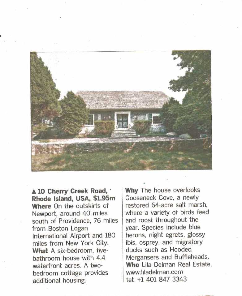 ‘Cherrystones’ featured in the Financial Times Hot Property Section